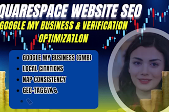squarespace website on page SEO google console indexing gmb verify backlinking