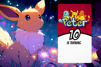 design a birthday invitation video with a pokémon theme