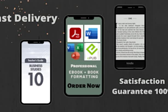 do ebook conversion from PDF, word, indesign into epub and kindle format