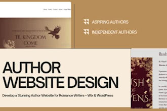 develop aspiring author website design with wix wordpress for romance authors
