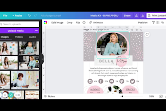 provide a high quality influencer media kit canva template