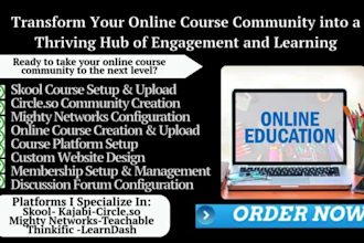 create online course content on grapy skool community circle so, training manual