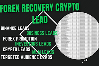 deliver HQ valid forex lead, crypto lead, investor lead, binance lead