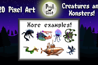 create iconic 2d pixel art monsters for your video game
