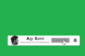 create youtube subscribe and bell animation for you