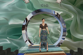 design luxury 3d bridal gown design and animation