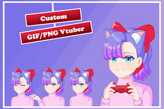 create custom  pngtuber design or giftuber for veado tube