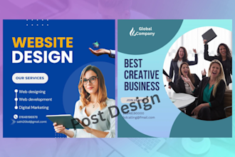 design stunning canva social media posts and banners