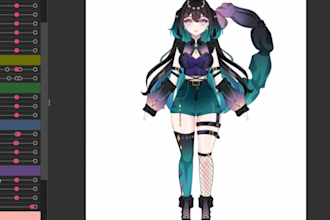 design and rig live 2d vtuber model 2dvtuber model vtuber commission 2d anime