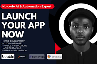 build bubble io no code replit expert mobile app web app mvp saas with firebase
