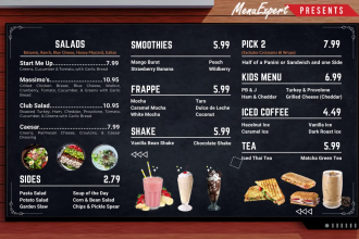 editable menu design TV menu board canva menu design