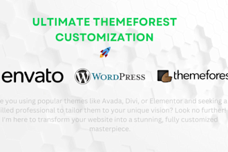 customize themeforest theme and development