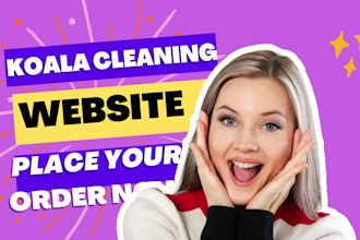 create a booking koala website for cleaning the school, office and house website