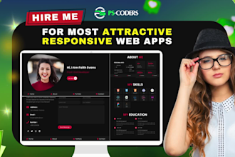 create a modern, responsive, personal, business, portfolio or custom website app