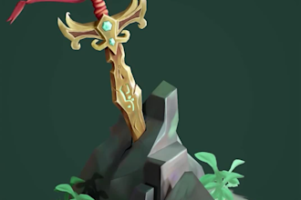 create 3d handpainted props for game