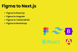 implement reactjs nextjs, angular, tailwind, daisy ui websites from design