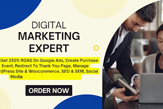 setup and optimize google ads, SEO, purchase event,thank you page, wordpress