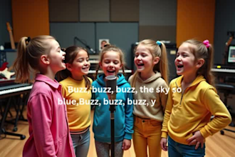 compose kids music, produce kids song, happy music, kids melody, uplifting music