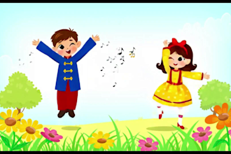 create 2d kids animation, nursery rhyme, 2d music video, 2d animation for kids