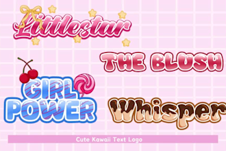 draw cute kawaii text logo for vtuber, twitch stream