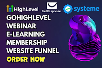 do gohighlevel webinar elearning membership website funnel canva slides lesson