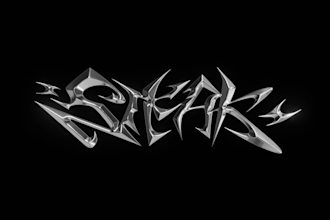 design 3d chrome logo spinning animation