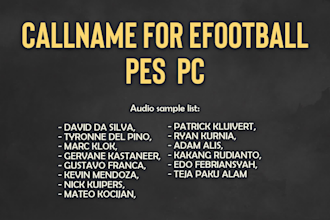 make your callname for efootball pes 2021 or spfl in pc