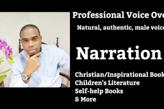 do a male voice over and also do unvoiced narration