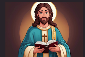 design cartoon character holy saint christian bible figure illustration