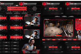 create professional twitch and kick animated overlay, logo, and banner