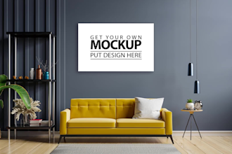 do stunning custom frame and canvas wall art mockups design