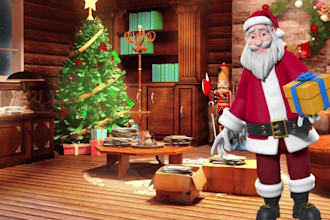 do santa xmas video, snow clips, jingle bell short video, traditional animation