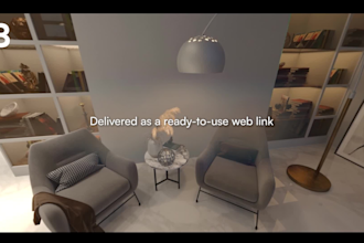 create 16k 360 panorama walkthrough with design render and hosting