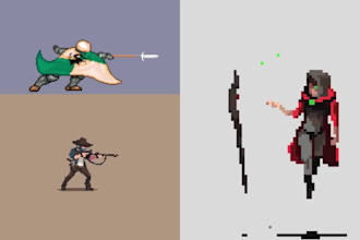 do 8x8, 16x16, 32x32, 64x 64, 128x 128 pixel art sprite animation rpg maker
