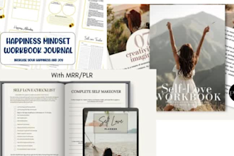 design self care planner, mental health journal, self care journal and workbook