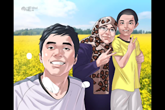 draw your photo like a famous anime style , or webtoon style