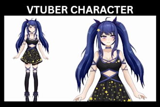 draw, rig live2d vtuber model vrchat avatar 2d 3d vtuber character vtube studio