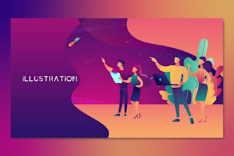 Hot Deals!  create flat vector website UI illustration