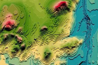 make shaded relief map and 3d terrain model with real topography