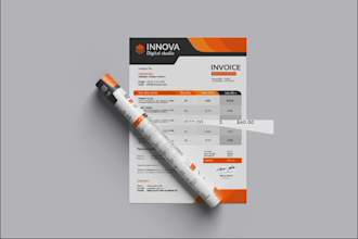 design custom invoice, letterhead, receipt, price list