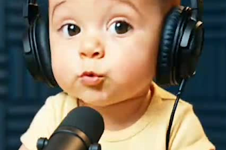 make ai baby talking podcast, bible story, motivational video