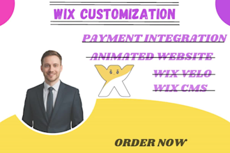 customize wix website wix velo code wix cms animated website payment integration
