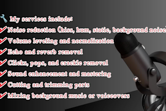 audio edit, clean, fix sound in audio or video