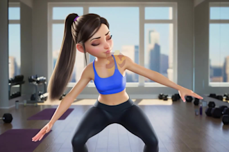 create exercise, workout, gym, fitness animation video