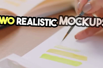 design minimalist logo with free mini brand kit and mockups
