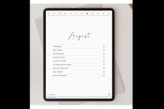 design etsy digital planner, journal, stickers