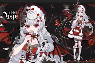 draw and rig live2d vtuber model, 2d vtuber, 2d character, pngvtuber, anime