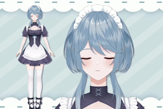 create live2d vtuber character, vtuber commission, anime