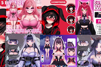 rig pro and design a high quality live2d model for vtuber model and vtube studio