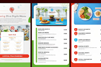 create engaging animated digital menu for restaurants, cafes, bars eyecatching